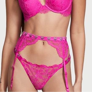 VICTORIA’S SECRET VERY SEXY SHINE CHAIN STRAP LACE GARTER BELT